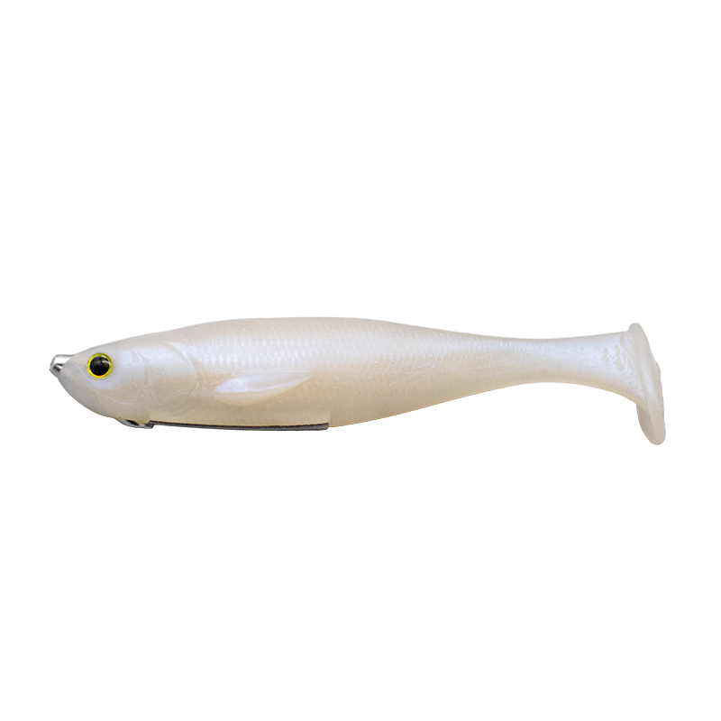 Geecrack Crackdown 6" White Pearl Shad 006