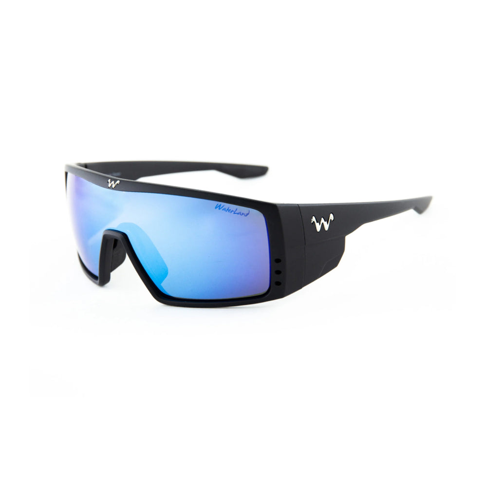 Waterland Men's Sunglass - BedFisher Matte Black - Blue Honey Mirror Poly