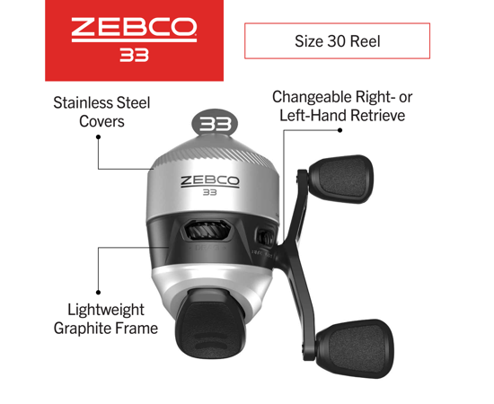 Zebco 33 Silver 6'0" Medium Spincast Combo