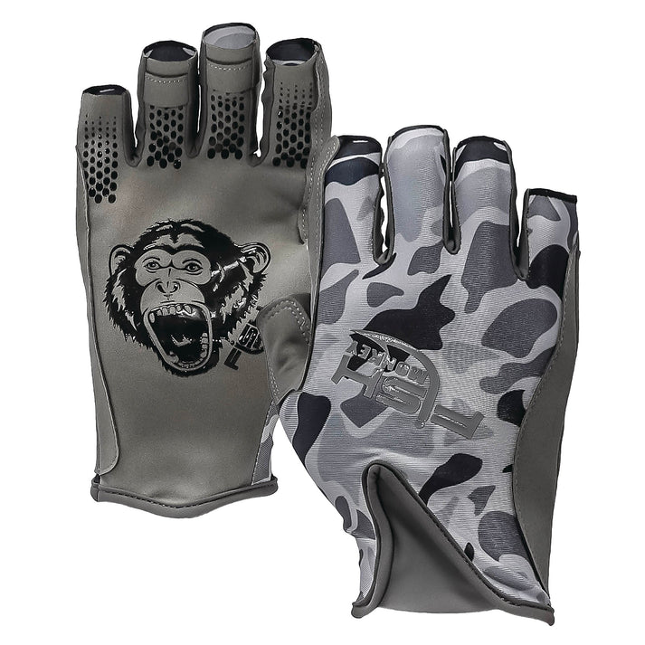 Fish Monkey Pro Guide Gloves Old School Grey