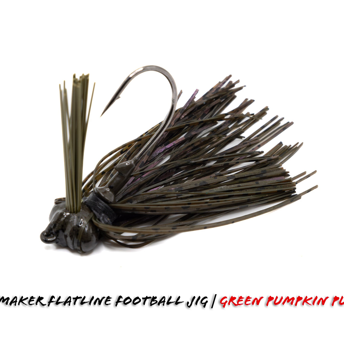 V&M Pacemaker Flatline Football Jig Green Pumpkin Purple Haze