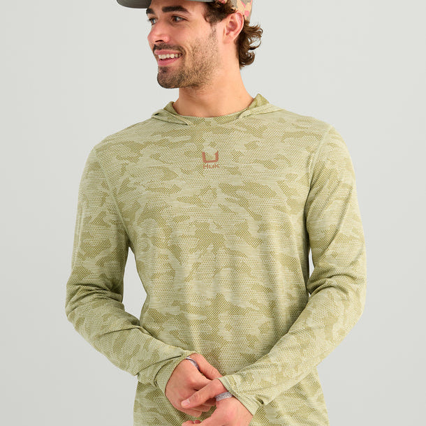 Huk A1A Pro Sun Hoodie Spanish Moss Camo