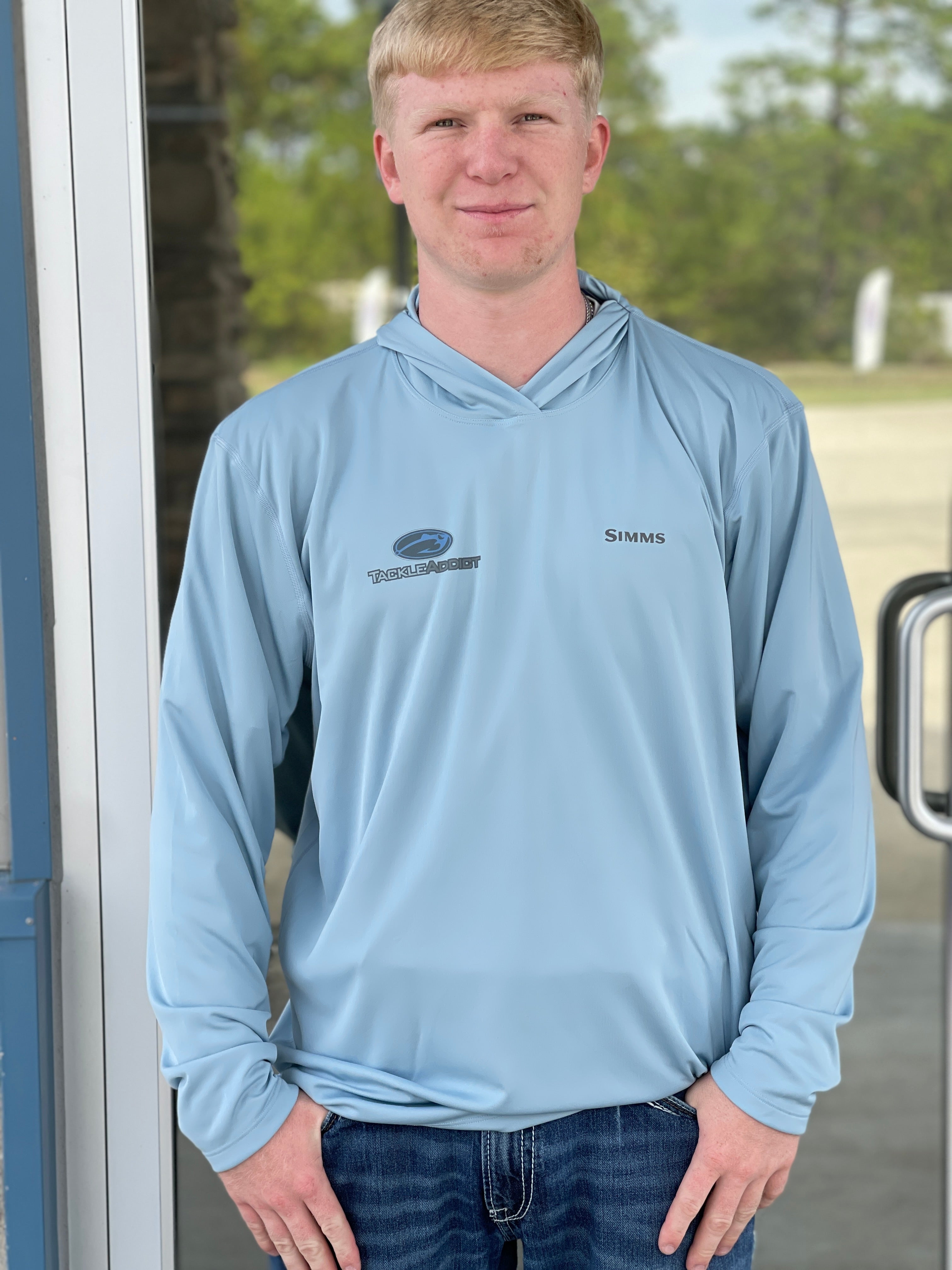 Simms M'S CBP Tech Hoody w Tackle Addict Logo Steel Blue Medium