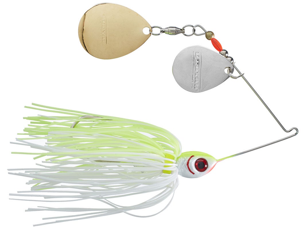 Booyah Blade Double Colorado Spinnerbait White Chartreuse 3 8oz