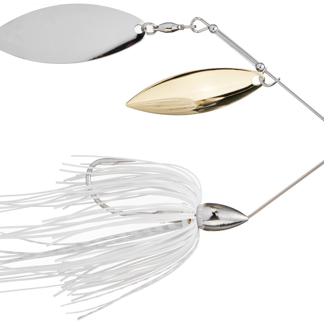 War Eagle Double Willow Spinnerbait Nickel Frame White Silver