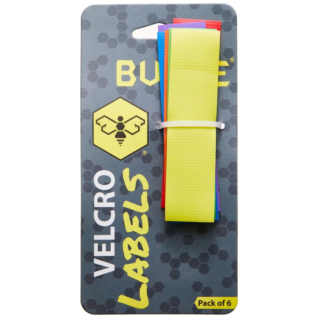 Buzbe Velcro Labels 6pk Multi Color