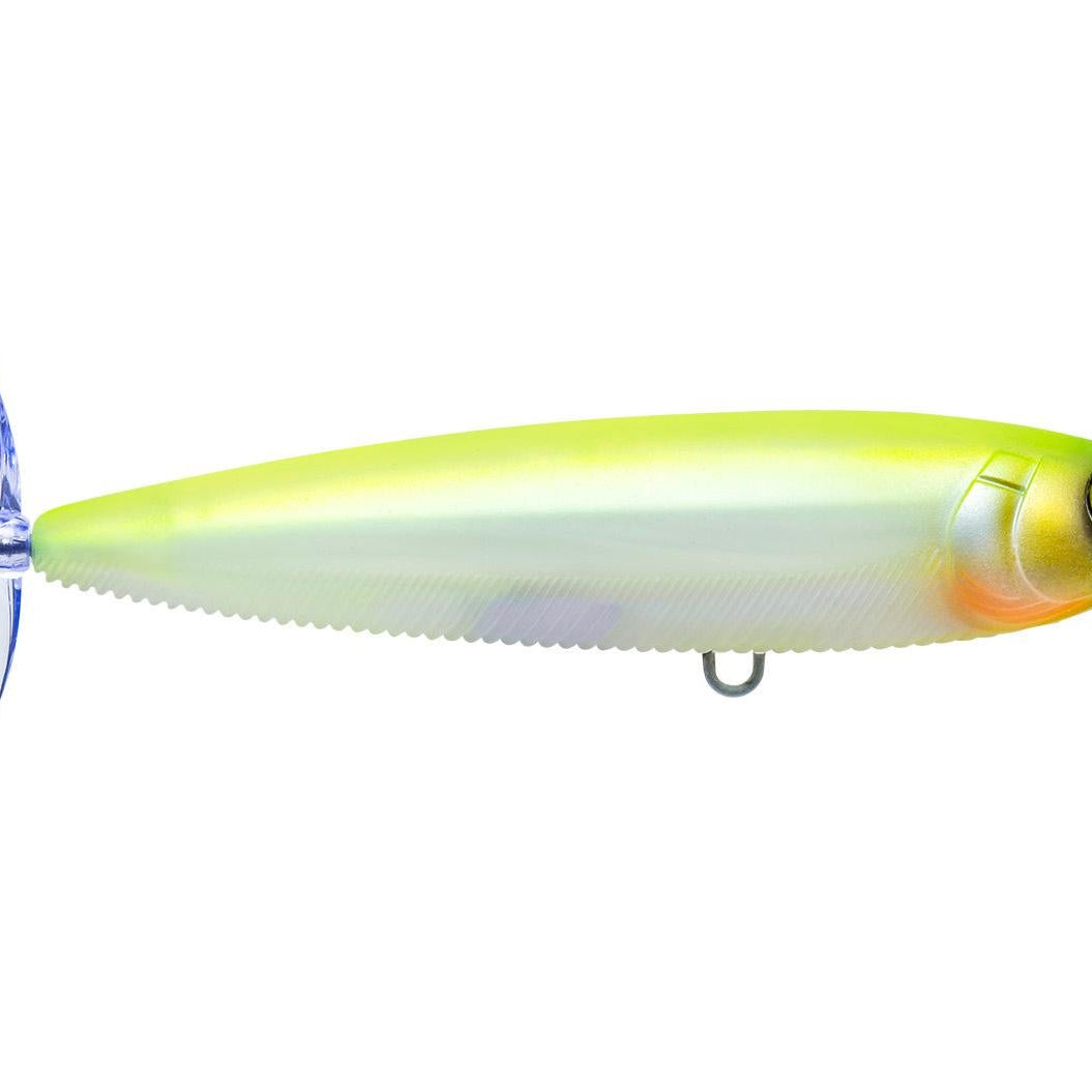 Yo-Zuri 3DB Series Prop Floating 90mm Matte Ghost Pearl Chartreuse Back
