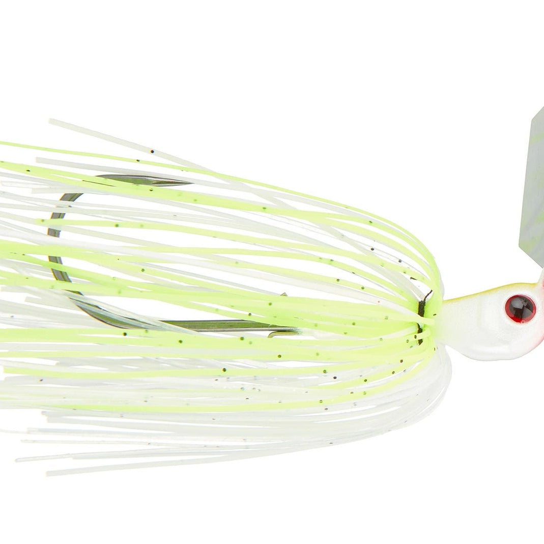 Hag's Hurricane Bladed Jig White Chartreuse - Silver Blade