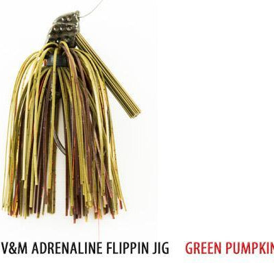 V&M Cliff Pace The Adrenaline Pacemaker Flippin Jig Green Pumpkin Craw 1 2oz