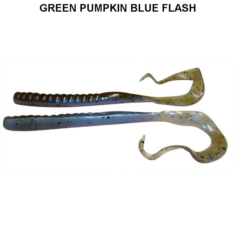 Zoom Mag II Worms 20pk Green Pumpkin Blue Flash 294**