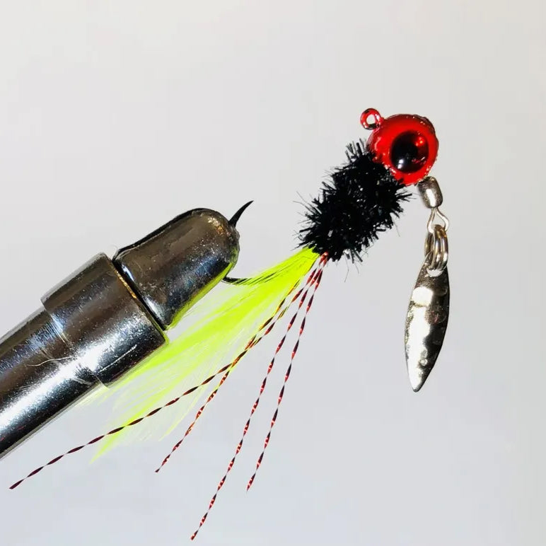 Born to Tie Bladed Jigs Red Hot Feather