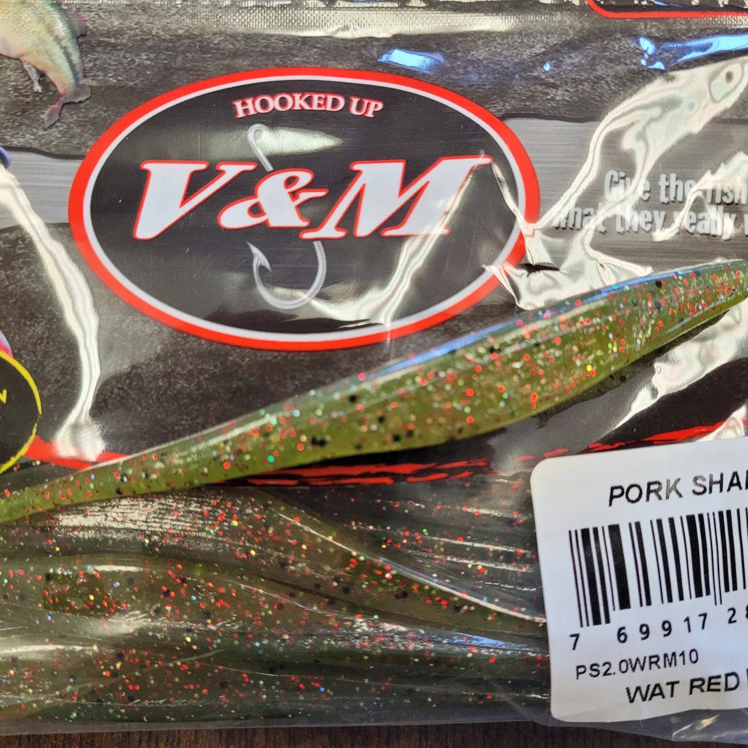 V&M Pork Shad 2.0 Watermelon Red Magic**