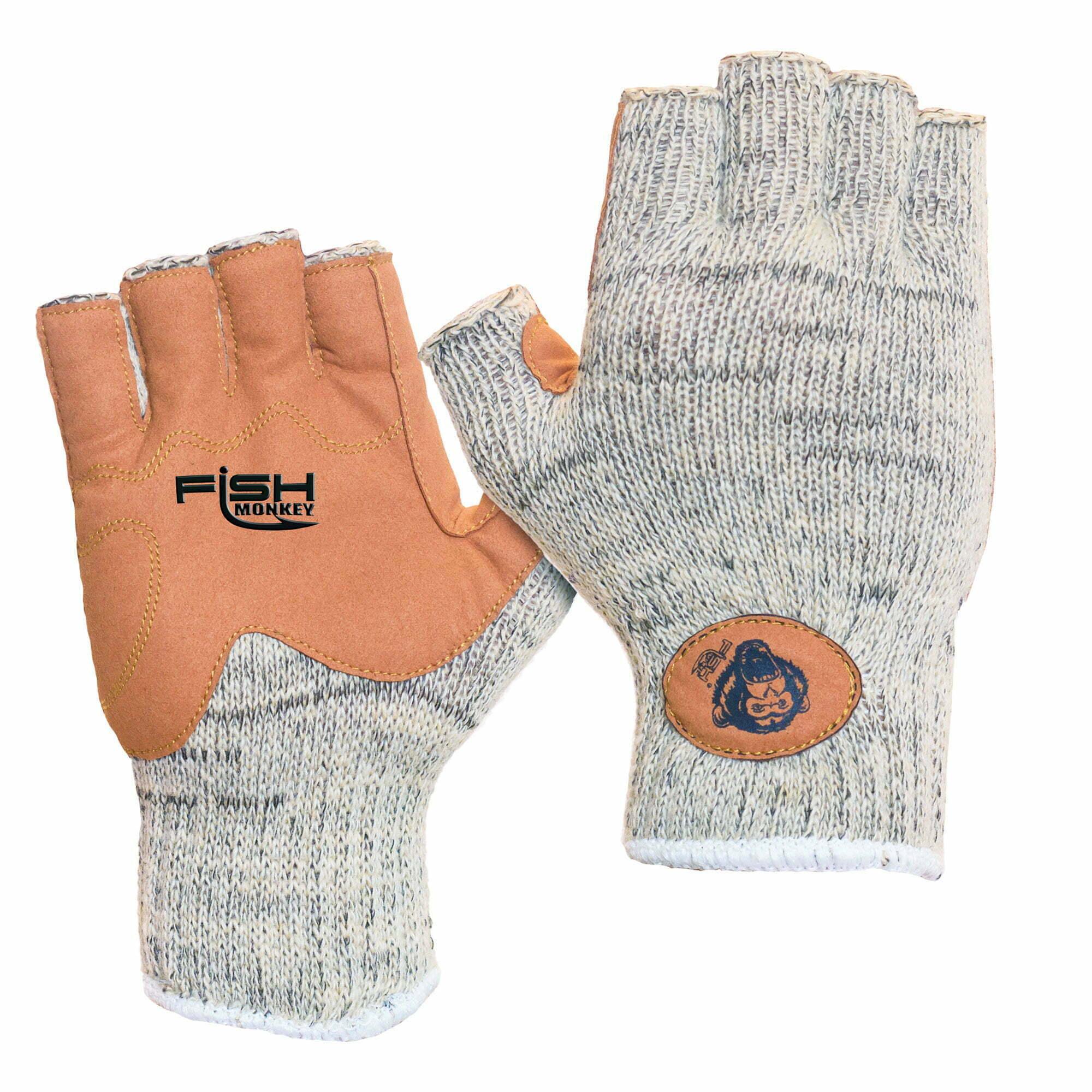 Fish Monkey Wooly Half Finger Wool Fishing Glove Tan