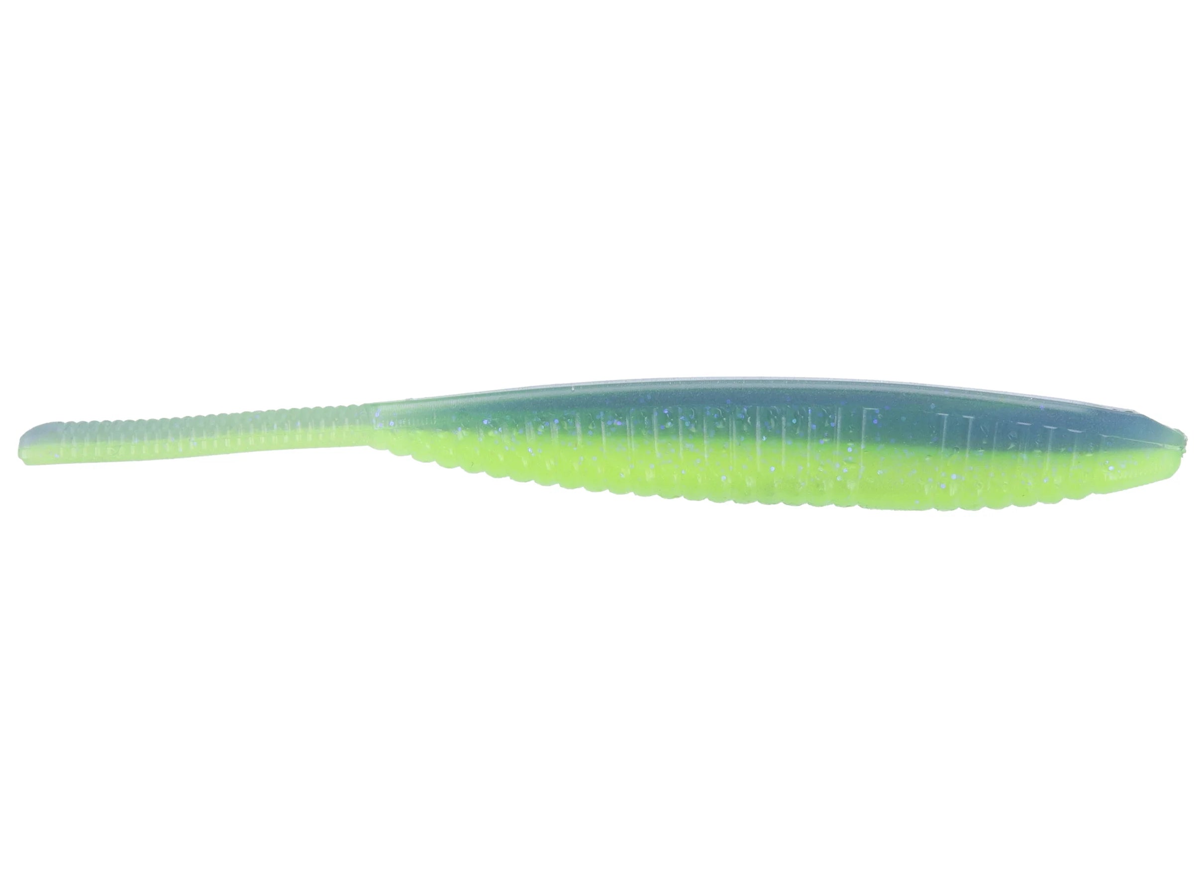Yamamoto Shad Shape Worm Chartreuse Electric Blue 9007