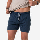 Burlebo Athletic Shorts Heather Navy - American Flag Liner