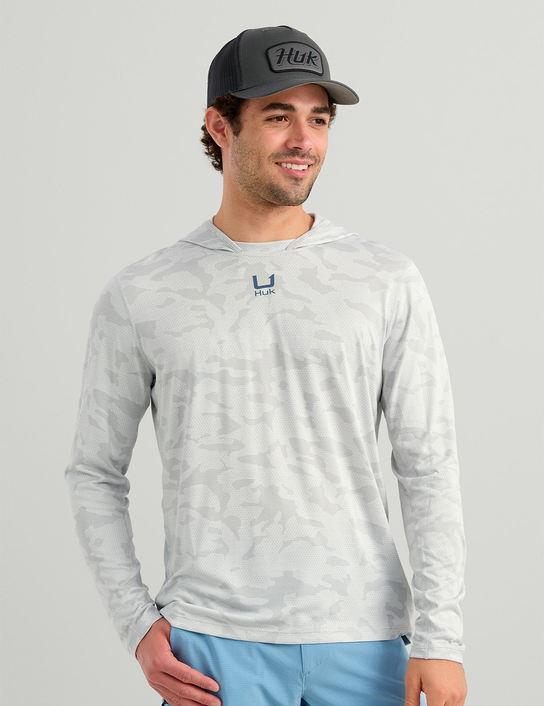Huk A1A Pro Sun Hoodie Seagull Camo
