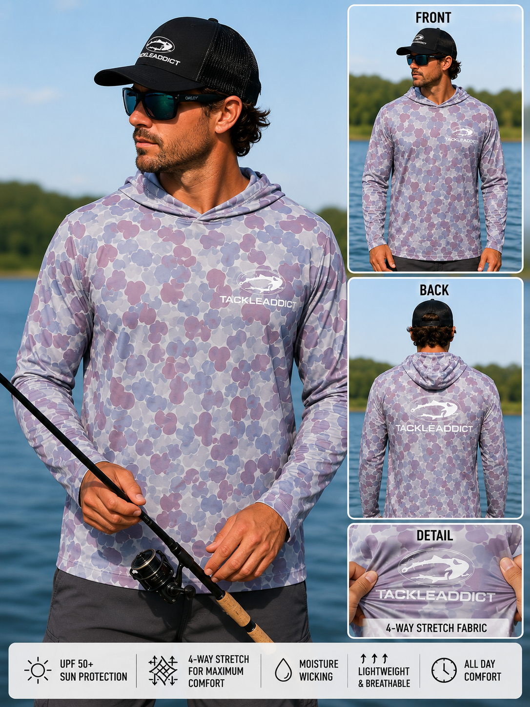 Tackle Addict Shirts Dark Gray Multi Camo