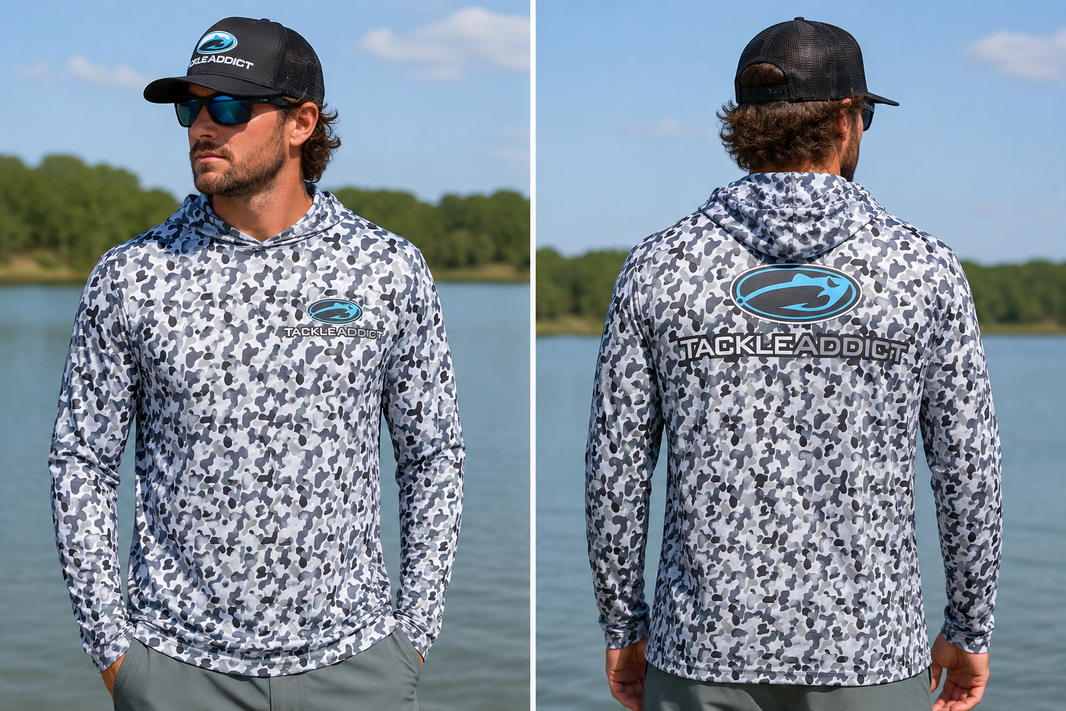 Tackle Addict Shirts Black Gray Camo