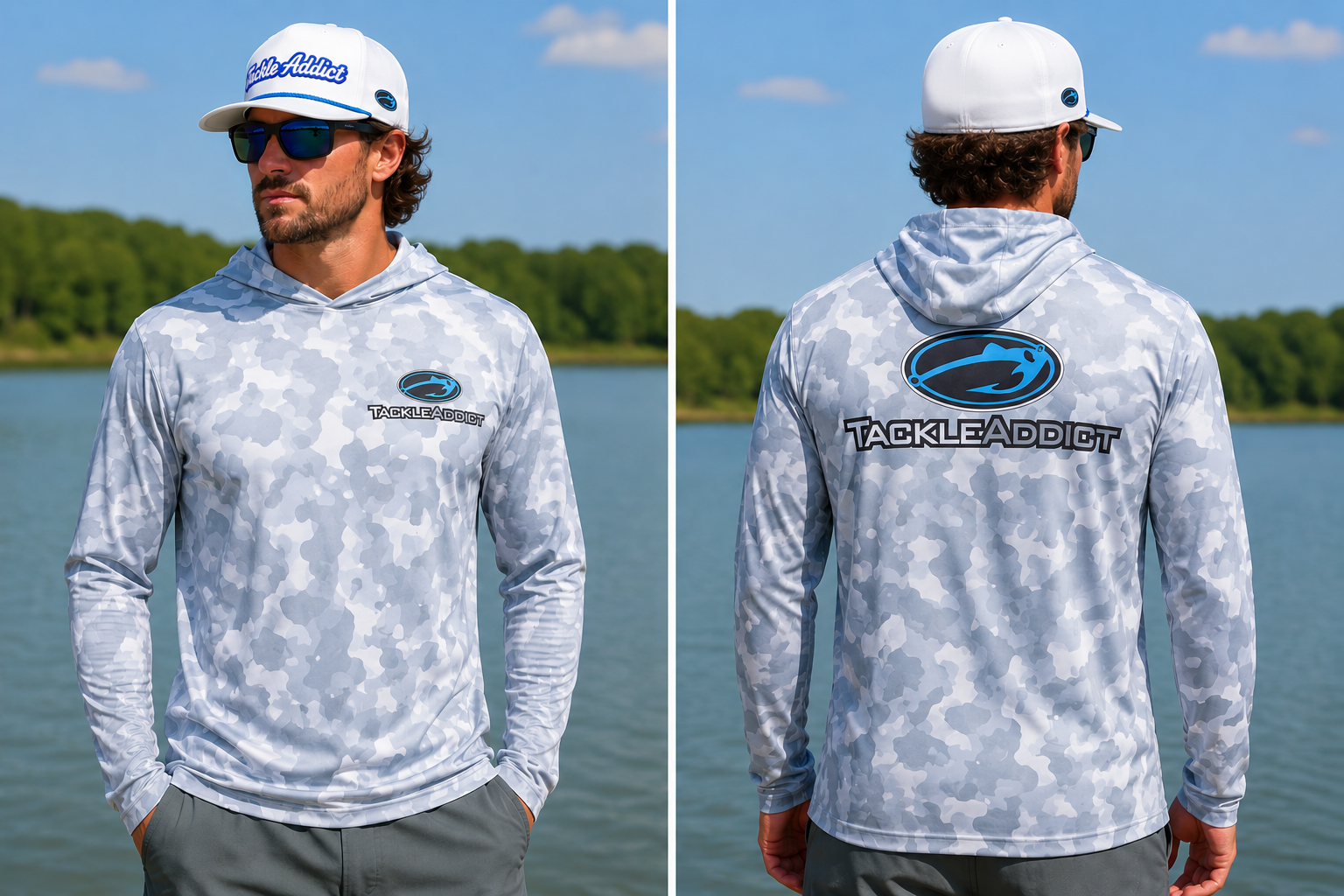 Tackle Addict Shirts Light Gray Camo Long Sleeve