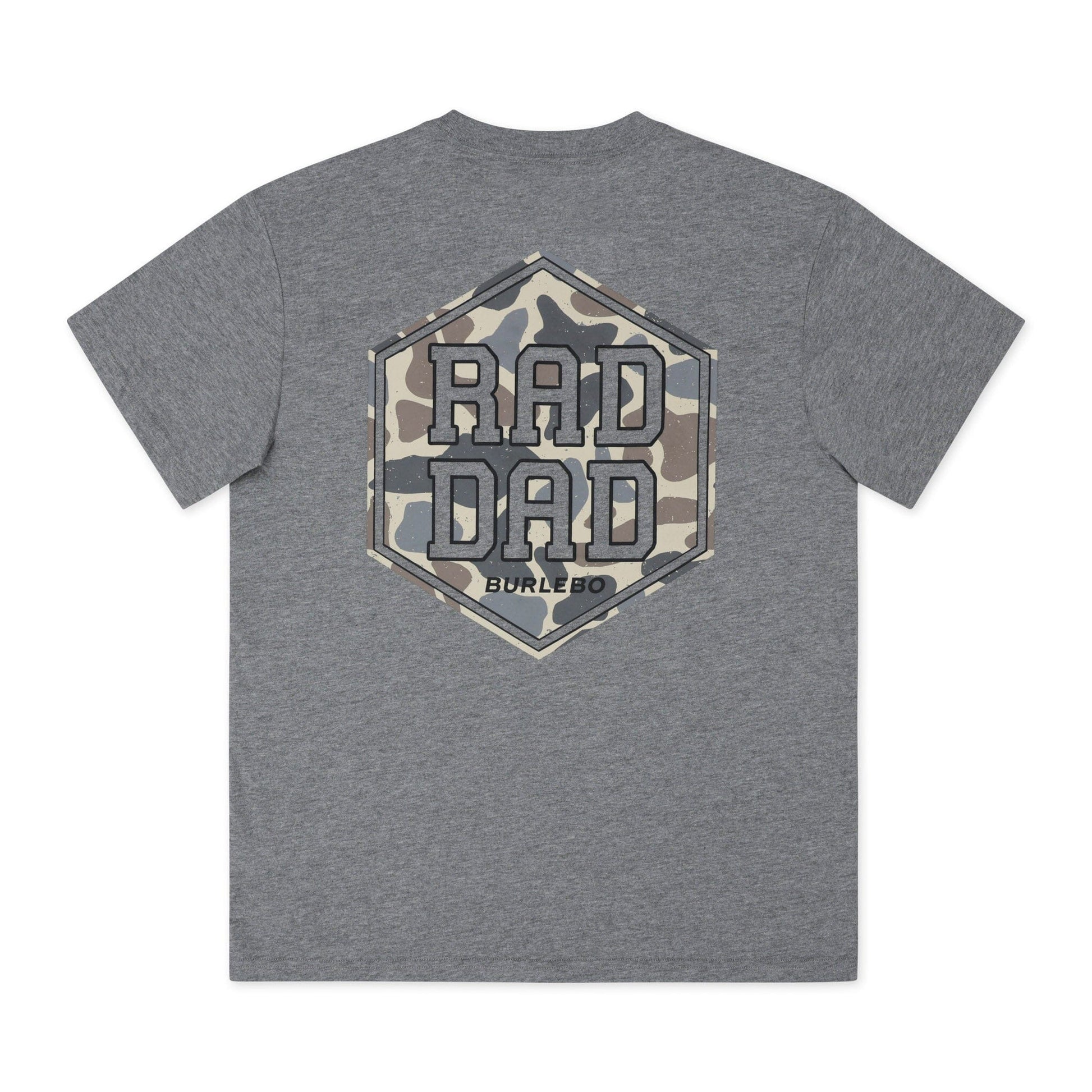 Burlebo Short Sleeve Tee Rad Dad Deer Camo - Dark Heather Grey