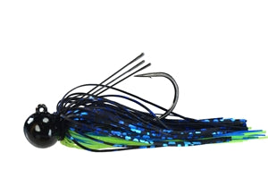 Picasso Tungsten Football Jig Black Blue Chartreuse
