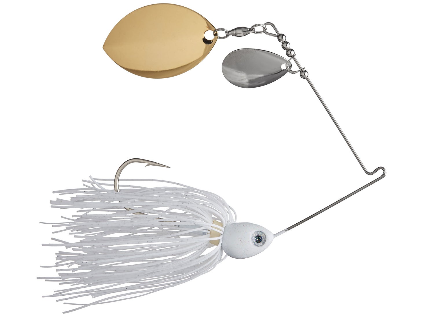 Santone Lures Pretender Colorado Turtle Spinnerbait White - Col Slv Turt Gld
