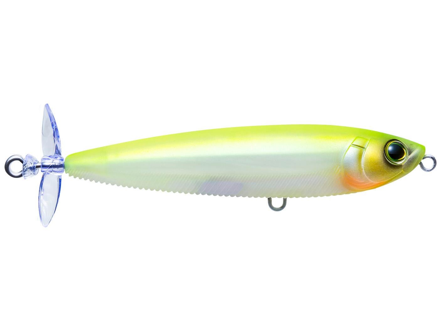 Yo-Zuri 3DB Series Prop Floating 90mm Matte Ghost Pearl Chartreuse Back