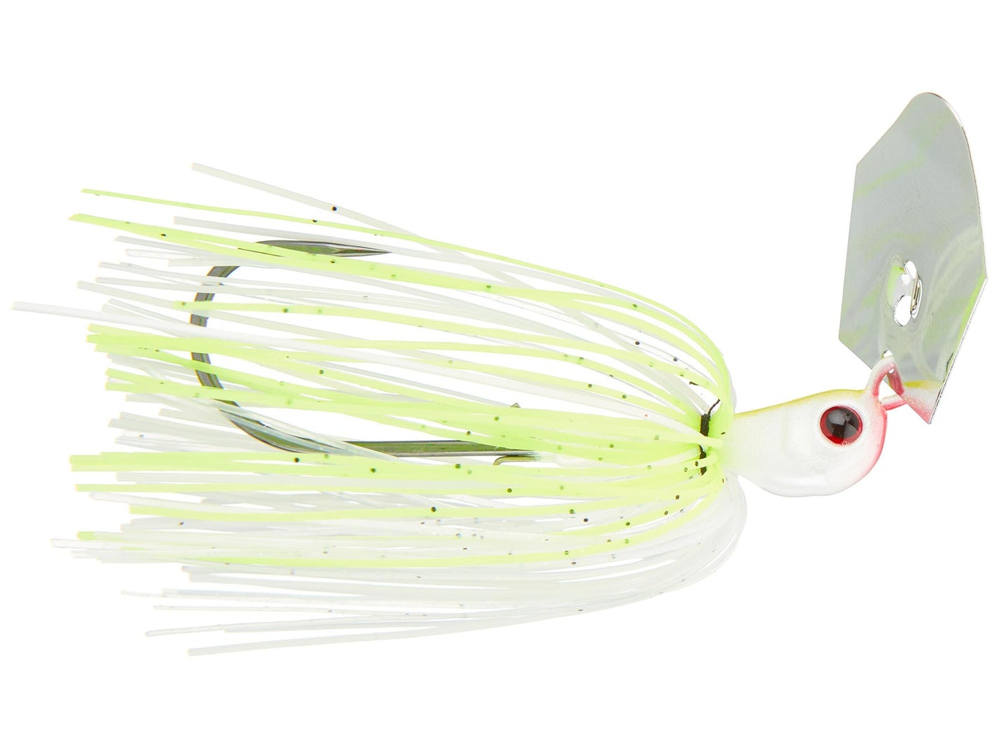 Hag's Hurricane Bladed Jig White Chartreuse - Silver Blade
