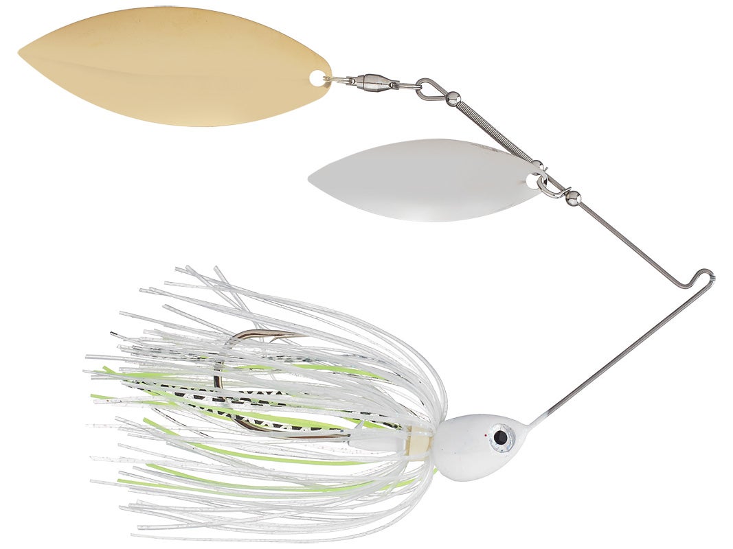 Santone Lures Pretender Double Willow Spinnerbait Mean Green - DBL Wil Slv Gld