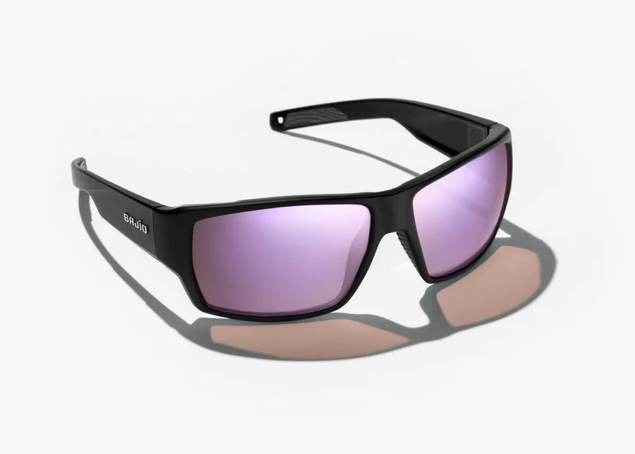 Bajio Vega Sunglasses Black Matte Rose Mirror Glass