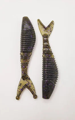 Cross Bait Wack'm Fish Tail Trailer Green Pumpkin Purple