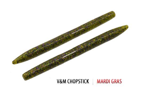 V&M Chopstick Worm 10pk Mardi Gras