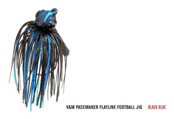 V&M Pacemaker Flatline Football Jig Black Blue